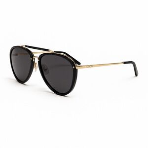 Gucci Black Frame Sunglasses with Gold Detailing
